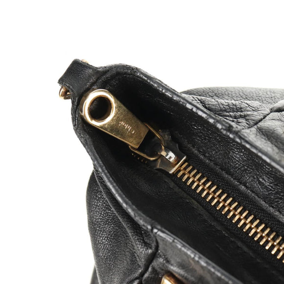 Chloe Etel Hand Bag Leather 2way Black Auth BA6838