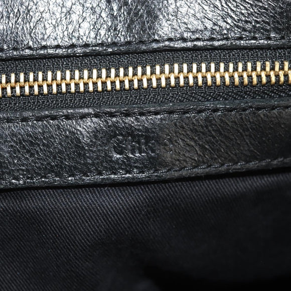 Chloe Etel Hand Bag Leather 2way Black Auth BA6838