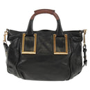 Chloe Etel Hand Bag Leather 2way Black Auth BA6838-2