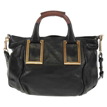 Chloe Etel Hand Bag Leather 2way Black Auth BA6838 - 0