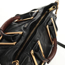Chloe Etel Hand Bag Leather 2way Black Auth BA6838-6