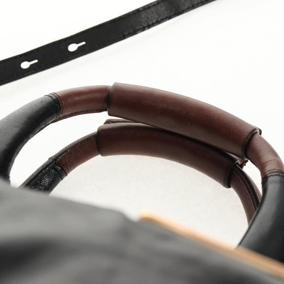 Chloe Etel Hand Bag Leather 2way Black Auth BA6838