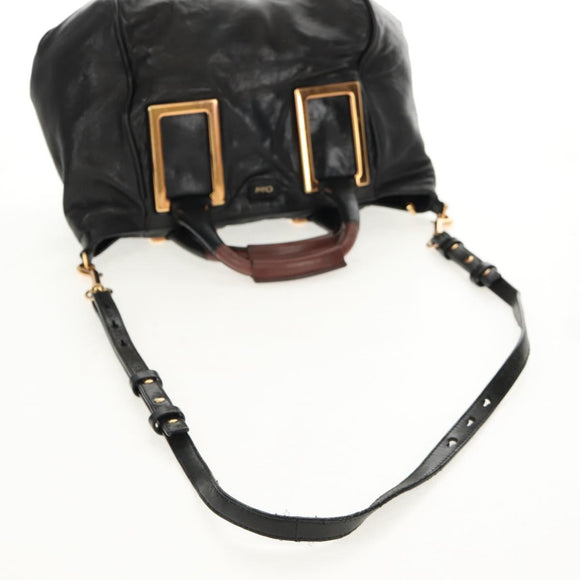 Chloe Etel Handtas Leer 2way Zwart Auth BA6838
