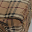 BURBERRY Nova Check Shoulder Bag PVC Beige Brown gold Auth BA684-10