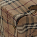 BURBERRY Nova Check Shoulder Bag PVC Beige Brown gold Auth BA684-14