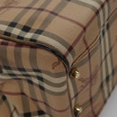 BURBERRY Nova Check Shoulder Bag PVC Beige Brown gold Auth BA684-12