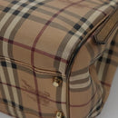 BURBERRY Nova Check Shoulder Bag PVC Beige Brown gold Auth BA684-16