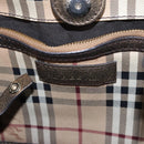 BURBERRY Nova Check Shoulder Bag PVC Beige Brown gold Auth BA684-10