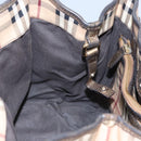 BURBERRY Nova Check Shoulder Bag PVC Beige Brown gold Auth BA684-16