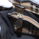 BURBERRY Nova Check Shoulder Bag PVC Beige Brown gold Auth BA684-18