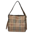 BURBERRY Nova Check Shoulder Bag PVC Beige Brown gold Auth BA684-2