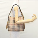 BURBERRY Nova Check Shoulder Bag PVC Beige Brown gold Auth BA684-21