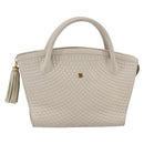 BALLY Hand Bag Leather White Auth BA6841-1