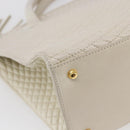 BALLY Hand Bag Leather White Auth BA6841-15