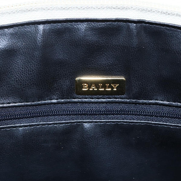 BALLY Hand Bag Leather White Auth BA6841