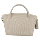 BALLY Hand Bag Leather White Auth BA6841-2