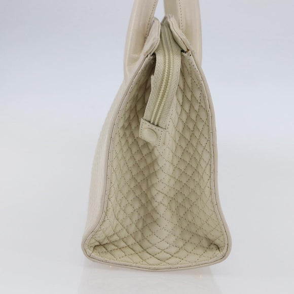 BALLY Hand Bag Leather White Auth BA6841