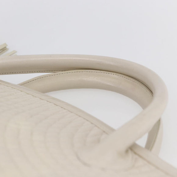 BALLY Hand Bag Leather White Auth BA6841