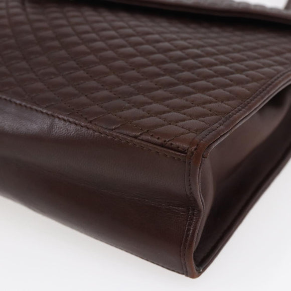 BALLY Hand Bag Leather Brown Auth BA6842