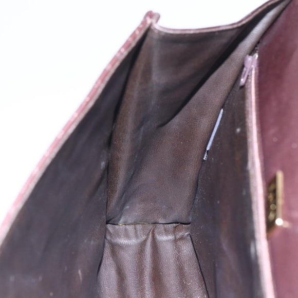 BALLY Hand Bag Leather Brown Auth BA6842