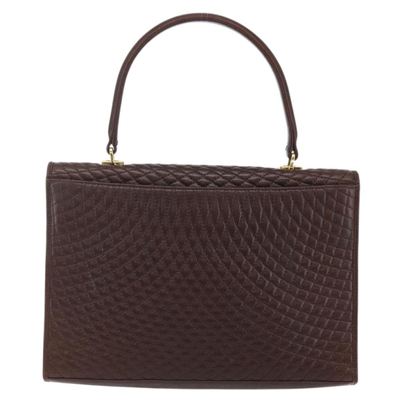 BALLY Hand Bag Leather Brown Auth BA6842