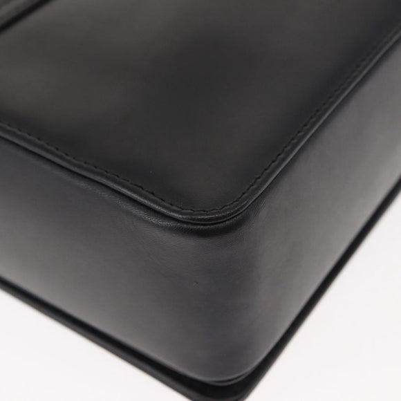 BALLY Chain Shoulder Bag Leather Black Auth BA6843