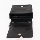 BALLY Chain Shoulder Bag Leather Black Auth BA6843-14