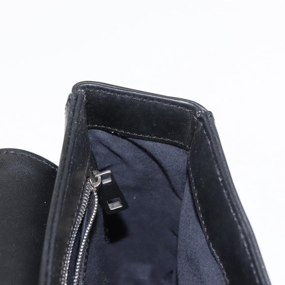 BALLY Chain Shoulder Bag Leather Black Auth BA6843