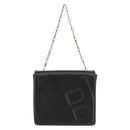 BALLY Chain Shoulder Bag Leather Black Auth BA6843-2