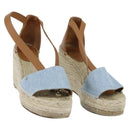 HERMES Tipoli Espadrilles Shoes Raffia Beige Auth BA6845-1