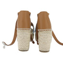 HERMES Tipoli Espadrilles Shoes Raffia Beige Auth BA6845-3