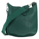 HERMES Evelyn 3 PM Shoulder Bag Taurillon Clemence Green Auth BA6847A-1