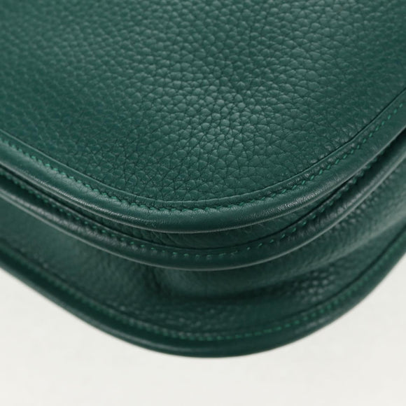 HERMES Evelyn 3 PM Shoulder Bag Taurillon Clemence Green Auth BA6847A