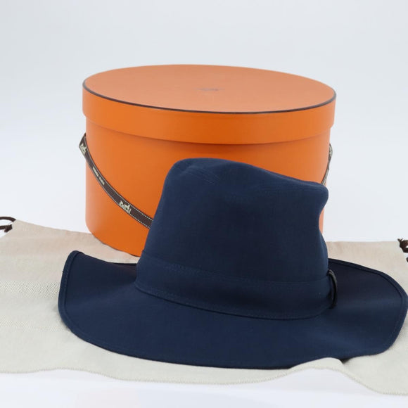 HERMES Hat Linen Navy Auth BA6848V
