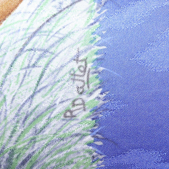 HERMES Carre 90 Scarf ""kenya"" Silk Blue Auth BA6850