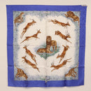 HERMES Carre 90 Scarf ""kenya"" Silk Blue Auth BA6850-16