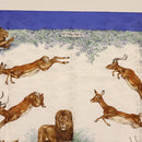 HERMES Carre 90 Scarf ""kenya"" Silk Blue Auth BA6850-3