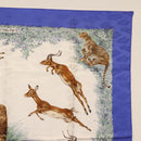 HERMES Carre 90 Scarf ""kenya"" Silk Blue Auth BA6850-4