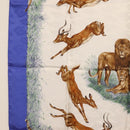 HERMES Carre 90 Scarf ""kenya"" Silk Blue Auth BA6850-5