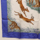 HERMES Carre 90 Scarf ""kenya"" Silk Blue Auth BA6850-8