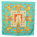 HERMES Carre 90 Scarf ""HOMMAGE A CHARLES GARNIER"" Silk Green Auth BA6851-1