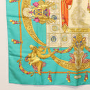 HERMES Carre 90 Scarf ""HOMMAGE A CHARLES GARNIER"" Silk Green Auth BA6851-4