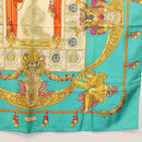 HERMES Carre 90 Scarf ""HOMMAGE A CHARLES GARNIER"" Silk Green Auth BA6851-5
