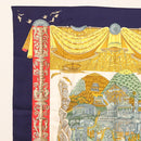 HERMES Carre 90 Scarf ""LATLANTIDE"" Silk Navy Auth BA6852-2