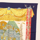 HERMES Carre 90 Scarf ""LATLANTIDE"" Silk Navy Auth BA6852-3