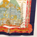 HERMES Carre 90 Scarf ""LATLANTIDE"" Silk Navy Auth BA6852-5