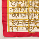 HERMES Carre 90 Scarf ""MORS&FILETS"" Silk Pink Auth BA6853-4