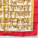 HERMES Carre 90 Scarf ""MORS&FILETS"" Silk Pink Auth BA6853-5