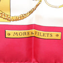HERMES Carre 90 Scarf ""MORS&FILETS"" Silk Pink Auth BA6853-6