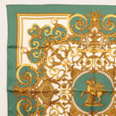HERMES Carre 90 Scarf ""LES TUILERIES"" Silk Green Auth BA6854-2
